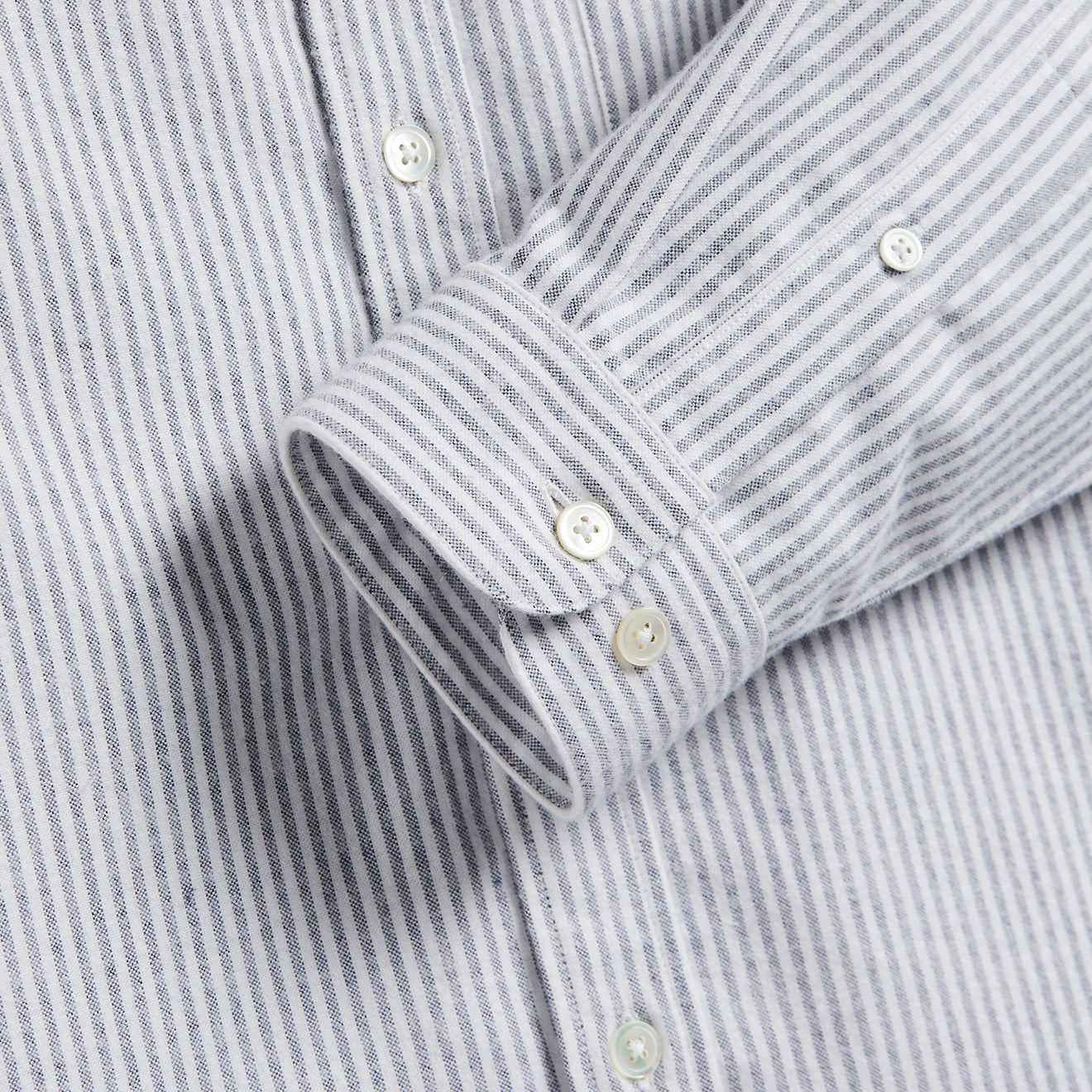 Portuguese Flannel Brushed Oxford Stripe Shirt Blue - Parasol Store