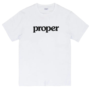 Proper Flock Logo T-shirt - White/Black Proper