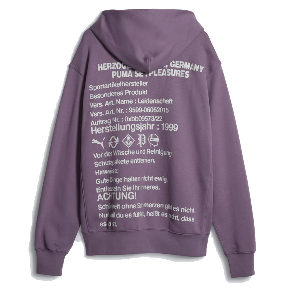 Puma Puma X Pleasures Womens Graphic Hoodie Purple Charcoal Puma