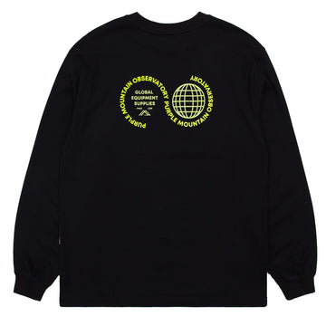 Purple Mountain Observatory Globe Logo L/S Tee Black - Parasol Store