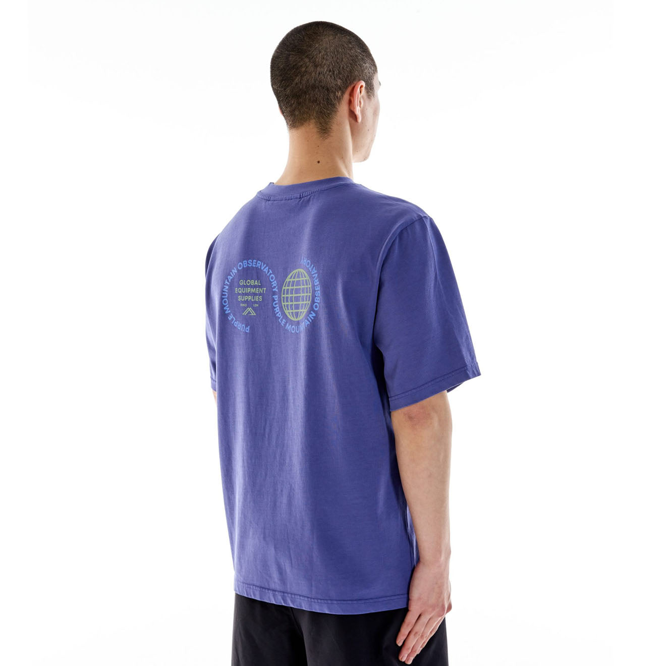 Purple Mountain Observatory Globe S/S Tee Indigo - Parasol Store