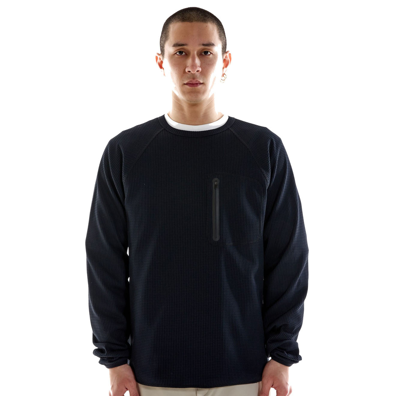 Purple Mountain Observatory Waffle L/S Tee Black - Parasol Store