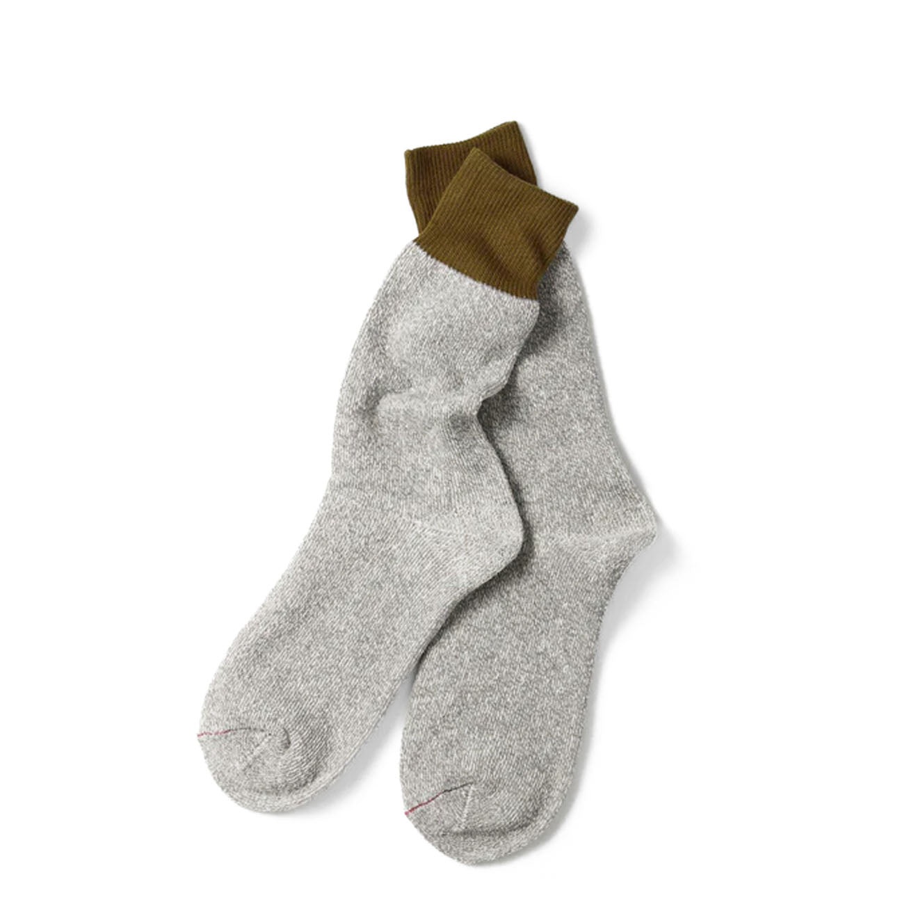 Rototo Double Face Crew Sock Olive / Gray - Parasol Store