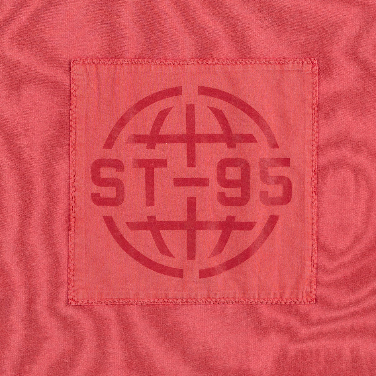 ST95 Urano Patch Oversized SS T-shirt Washed Red - Parasol Store