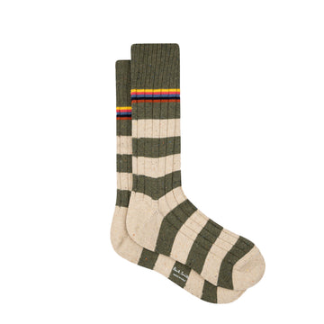 Paul Smith Sock Devon Brown Stripe / Cream - Parasol Store
