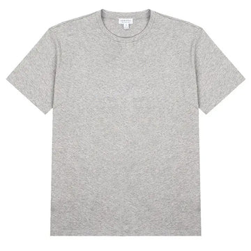 Sunspel Womens Boy Fit Crew Neck T Shirt Grey Melange Sunspel
