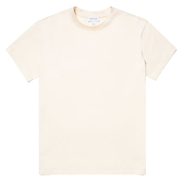 Sunspel Womens Boy-Fit Crew Neck T-Shirt Undyed Sunspel