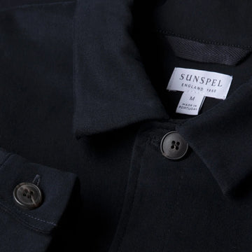 Sunspel Brushed Cotton Overshirt Navy - Parasol Store