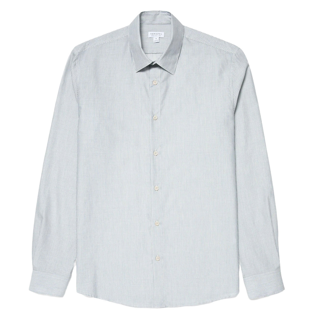 Sunspel Cotton Cashmere Shirt Light Blue / White - Parasol Store