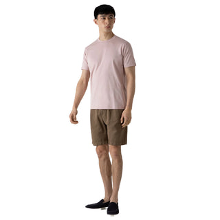 Sunspel Cotton Linen Drawstring Shorts Dark Tan - Parasol Store