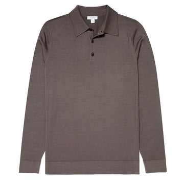 Sunspel Extra-Fine Merino Polo Shirt Cedar Sunspel