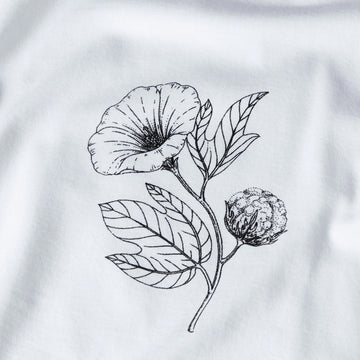Sunspel Flower Print T-Shirt White - Parasol Store
