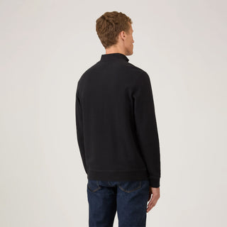 Sunspel Half Zip Sweatshirt Black - Parasol Store