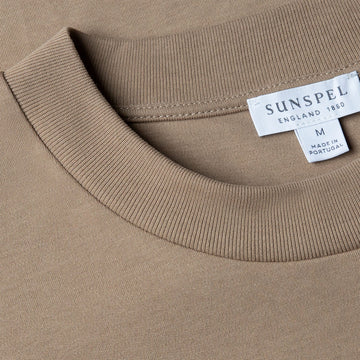 Sunspel Heavy Weight S/S Crew Tee Dark Stone - Parasol Store