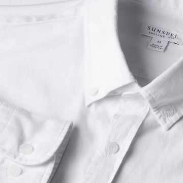 Sunspel L/S Oxford Shirt White - Parasol Store