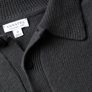 Sunspel Lambswool Polo Drill Green - Parasol Store