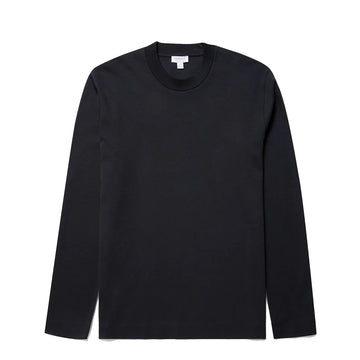 Sunspel Long Sleeve Heavyweight T-shirt Black - Parasol Store