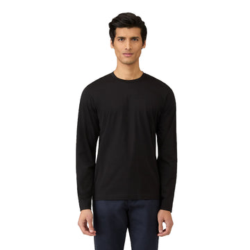 Sunspel Long Sleeve Riviera Midweight T-Shirt Black - Parasol Store