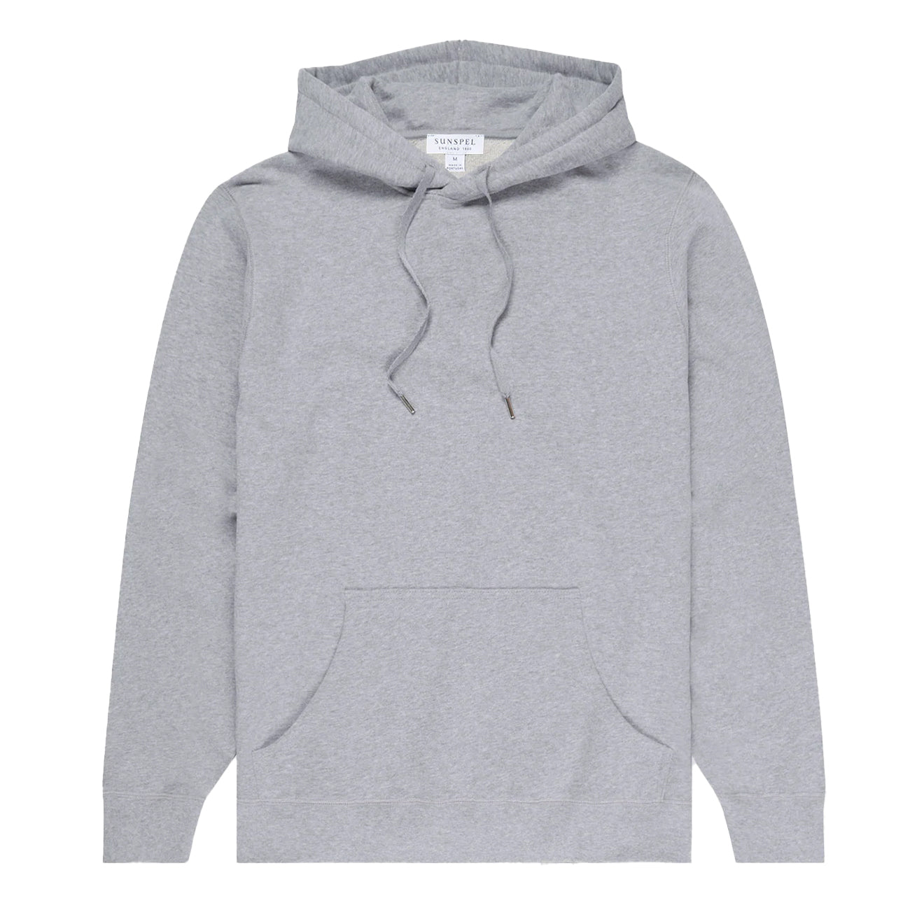 Sunspel Loopback Overhead Hoody Grey Melange - Parasol Store