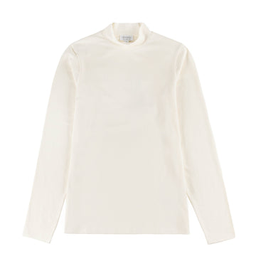 Sunspel Womens Mock Neck L/S Top Ecru - Parasol Store