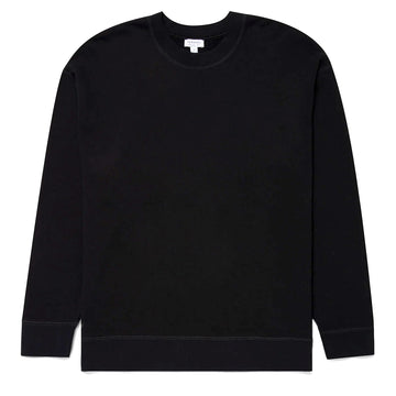 Sunspel Oversized Loopback Sweatshirt Black - Parasol Store