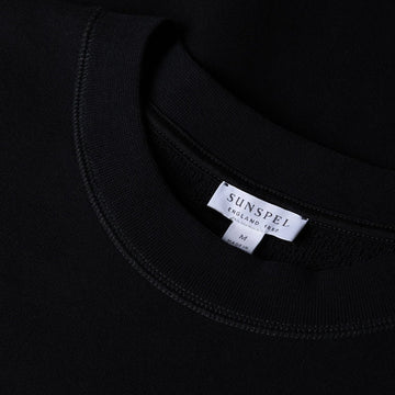 Sunspel Oversized Loopback Sweatshirt Black - Parasol Store