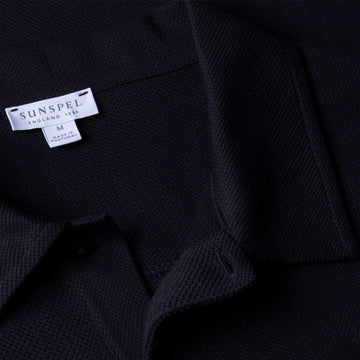Sunspel Riviera Polo Shirt Midnight Navy - Parasol Store