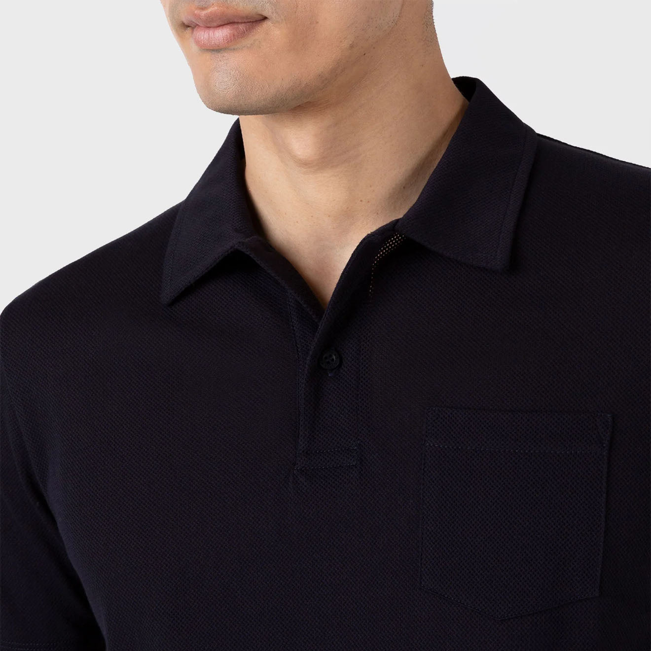 Sunspel Riviera Polo Shirt Midnight Navy - Parasol Store
