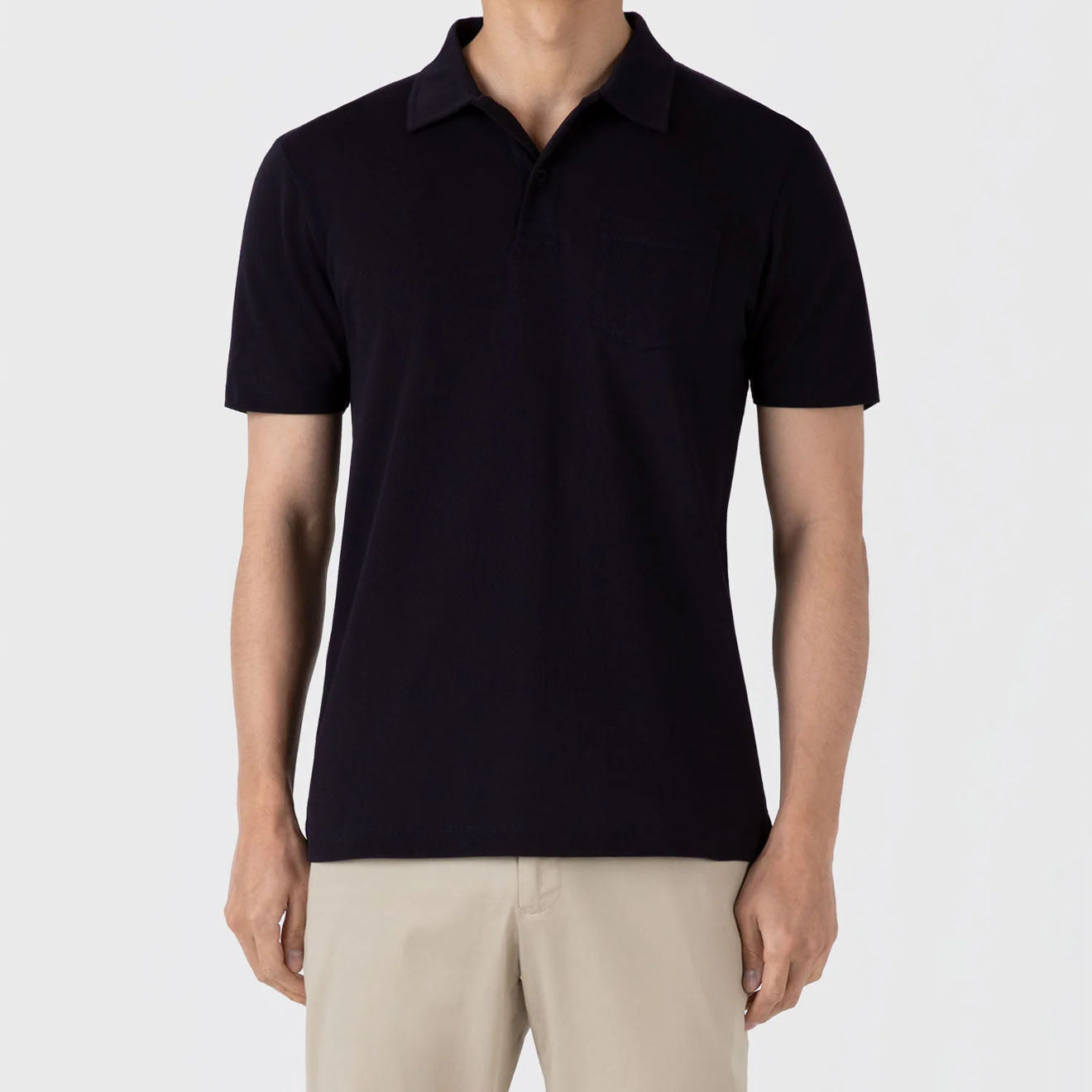 Sunspel Riviera Polo Shirt Midnight Navy - Parasol Store