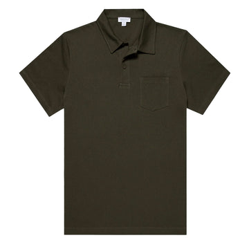Sunspel Riviera Polo Shirt Pine Green - Parasol Store