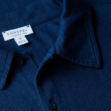 Sunspel Riviera Polo Shirt Real Indigo - Parasol Store