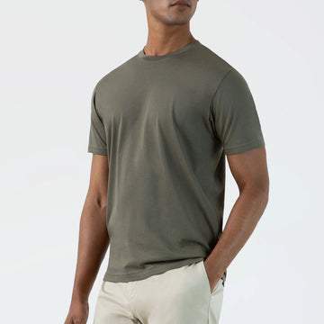 Sunspel Riviera S/S Crew Neck Tee Khaki - Parasol Store