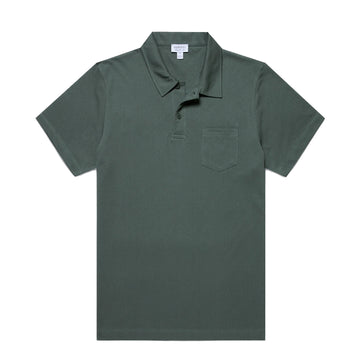 Sunspel S/S Riviera Polo Dark Green - Parasol Store