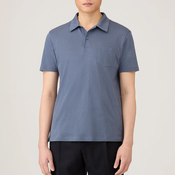 Sunspel S/S Riviera Polo Selvedge Blue - Parasol Store