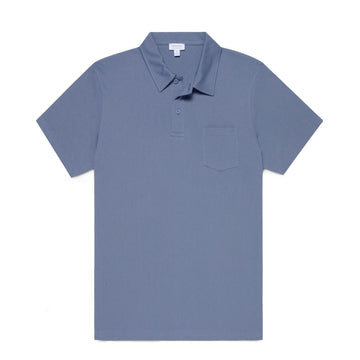 Sunspel S/S Riviera Polo Selvedge Blue - Parasol Store