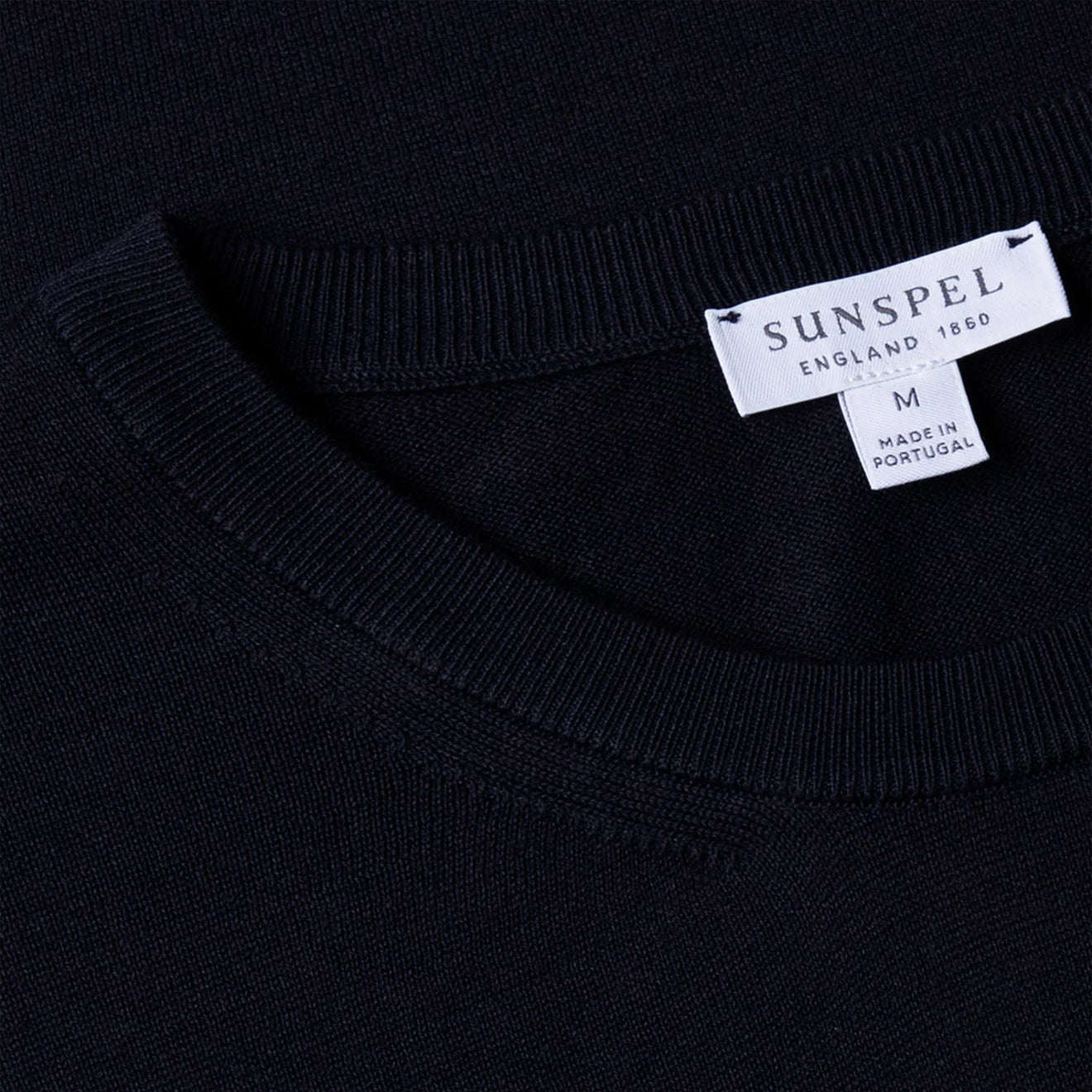 Sunspel Sea Island Crew S/S Knitwear Light Navy - Parasol Store