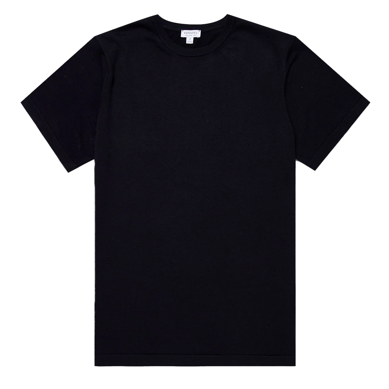 Sunspel Sea Island Crew S/S Knitwear Light Navy - Parasol Store