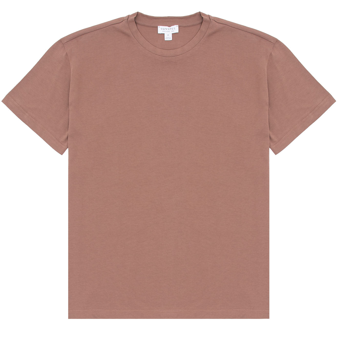 Sunspel Womens Boy Fit Crew Neck T-Shirt Dark Sand - Parasol Store