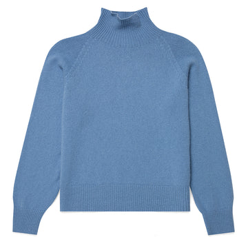 Sunspel Womens Funnel Neck Jumper Cornflower - Parasol Store