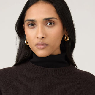 Sunspel Womens Lambswool Crew Truffle