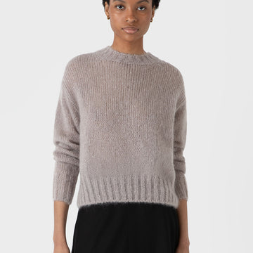 Sunspel Womens Mohair Jumper Sandstone - Parasol Store