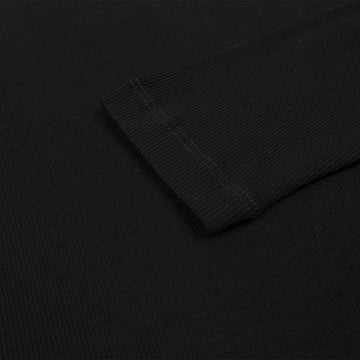 Sunspel Womens Rib L/S Roll Neck Black