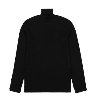 Sunspel Womens Rib L/S Roll Neck Black