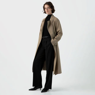 Sunspel Womens Trench Coat Dark Stone - Parasol Store