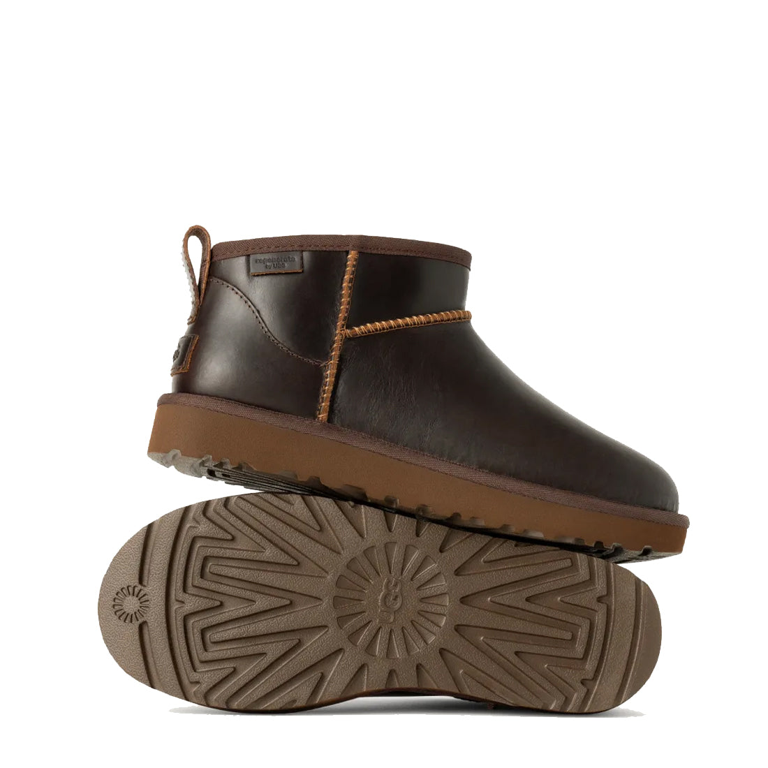 UGG Womens Classic Ultra Mini Leather Regen Boot Ironwood - Parasol Store