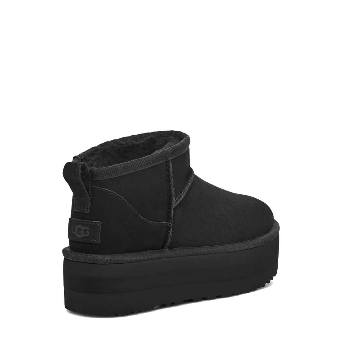 UGG Womens Classic Ultra Mini Platform Boot Black - Parasol Store