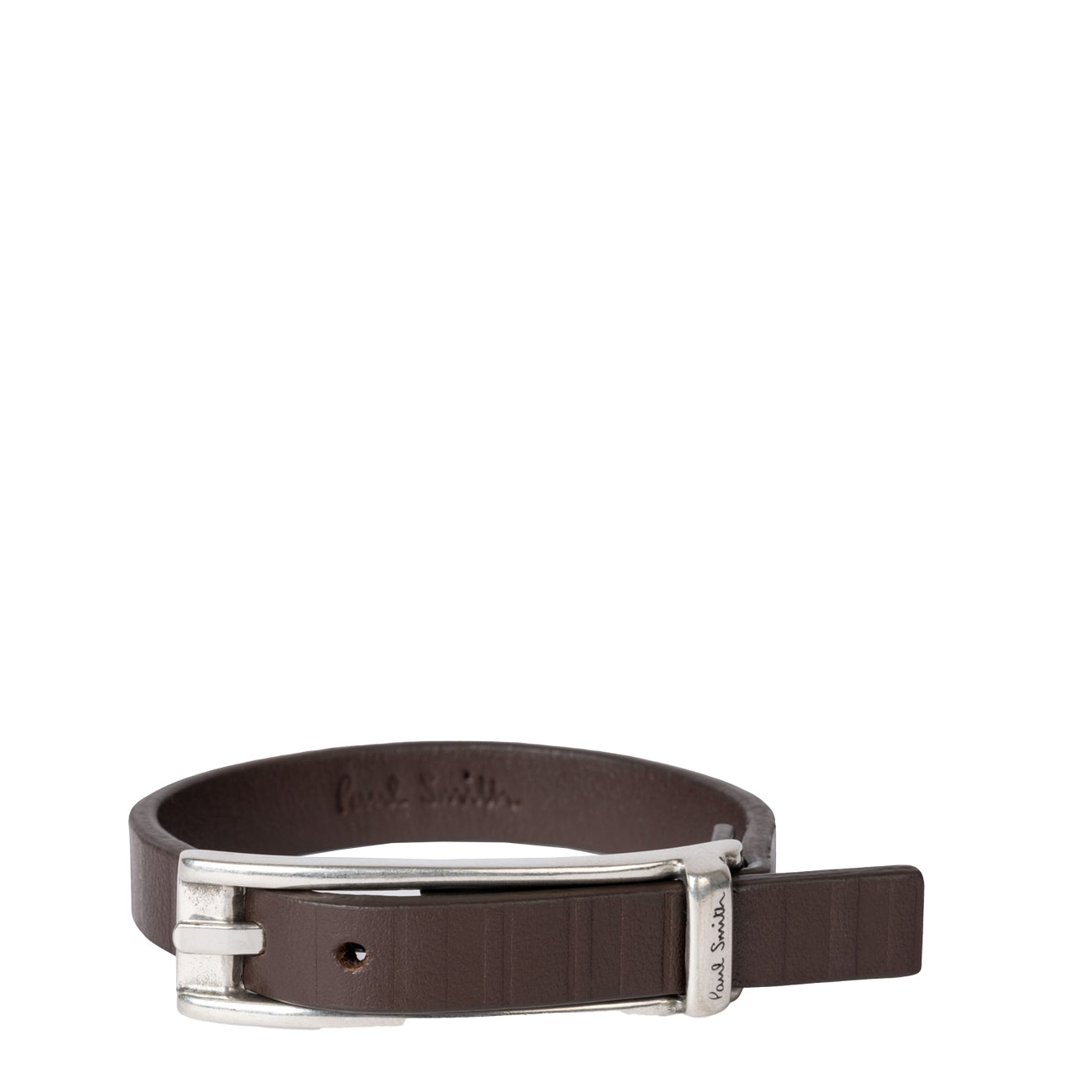 Paul Smith Leather Shadow Stripe Bracelet Brown - Parasol Store