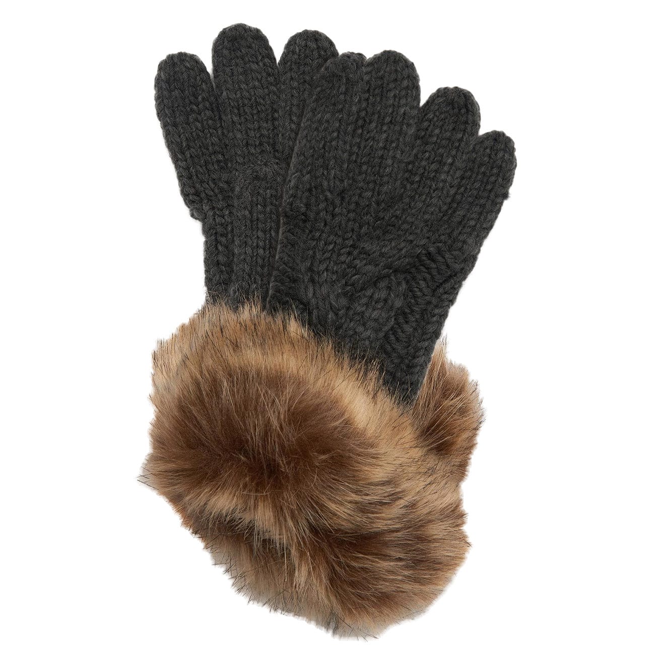 Barbour Womens Penshaw Knitted Gloves Charcoal Grey Barbour