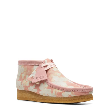 Clarks Originals Womens Wallabee Boot Pink Floral Clarks Originals