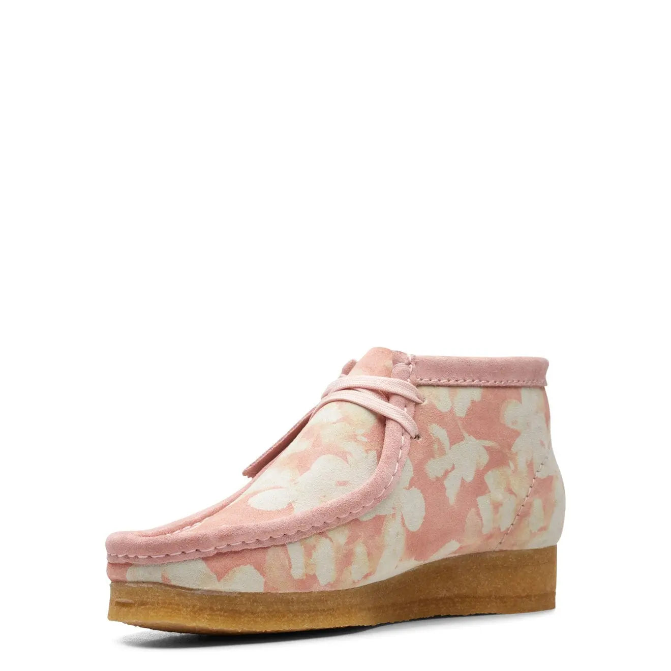 Clarks Originals Womens Wallabee Boot Pink Floral Clarks Originals